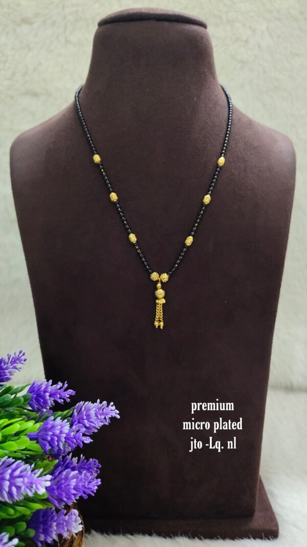 Short Black beads | One gram gold Black beads | Nallapusala Chains