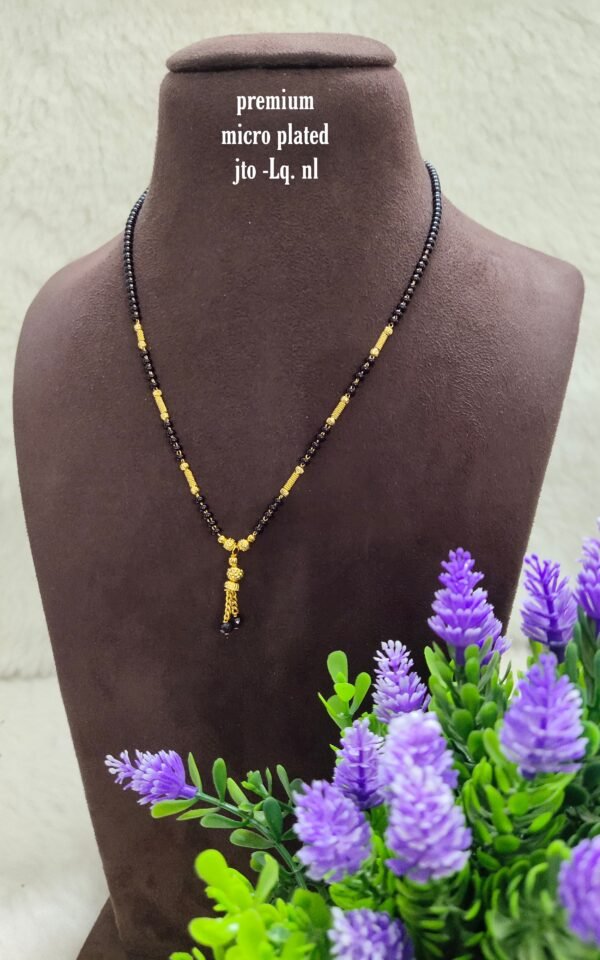 Short Black beads | One gram gold Black beads | Nallapusala Chains