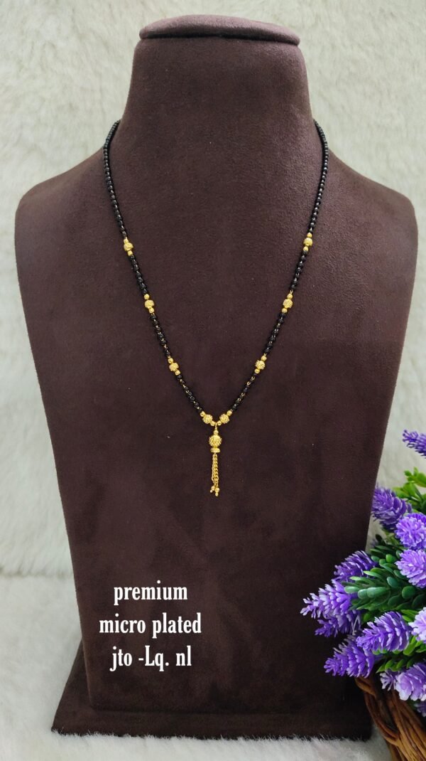 Short Black beads | One gram gold Black beads | Nallapusala Chains