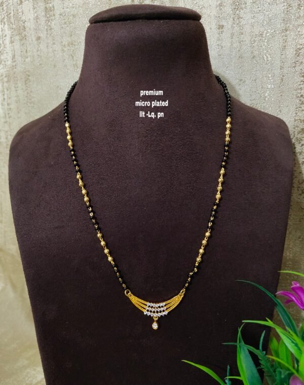 Short Black beads | One gram gold Black beads | Nallapusala Chains
