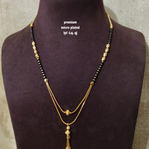 Picsart_24-04-02_15-53-33-456 Short Black beads | One gram gold Black beads | Nallapusala Chains