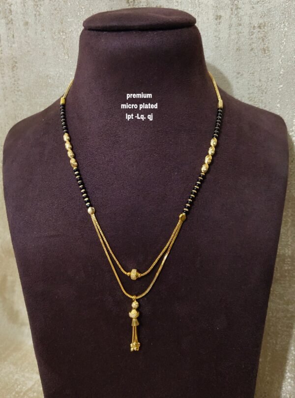 Short Black beads | One gram gold Black beads | Nallapusala Chains