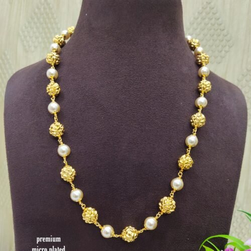 One gram gold Jewellery | One gram gold Pearls Chains | One gram gold Mutyala Chains