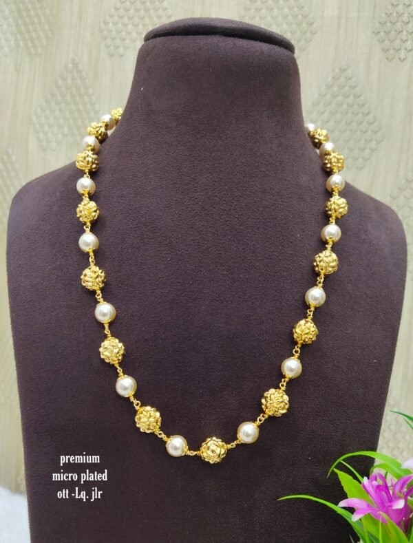 One gram gold Jewellery | One gram gold Pearls Chains | One gram gold Mutyala Chains