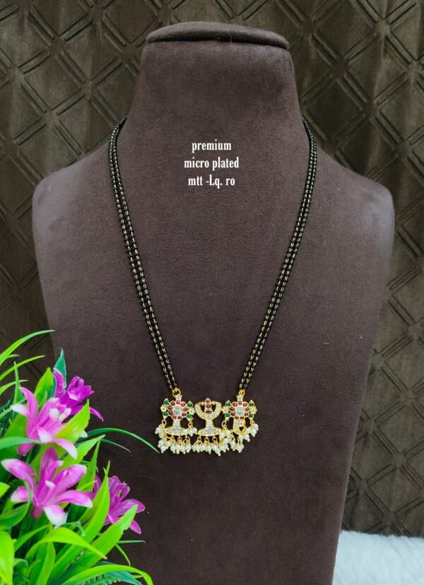 Short Black beads | One gram gold Black beads | Nallapusala Chains