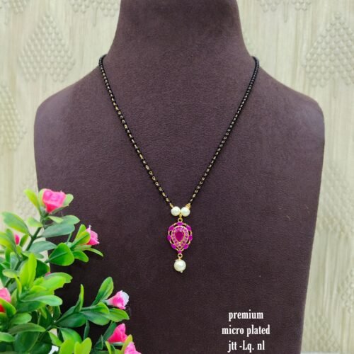 Picsart_24-04-11_16-23-45-757 Short Black beads | One gram gold Black beads | Nallapusala Chains