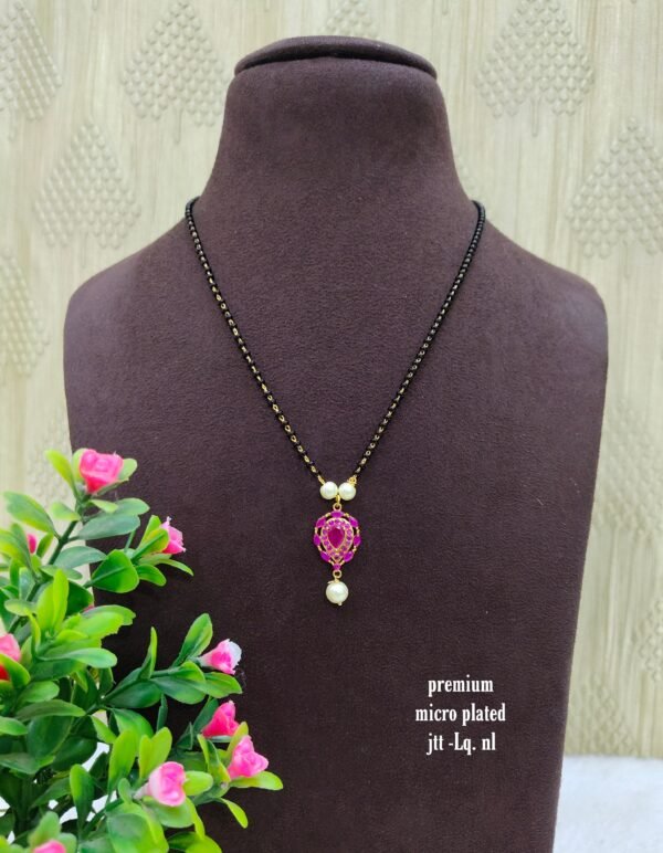 Short Black beads | One gram gold Black beads | Nallapusala Chains