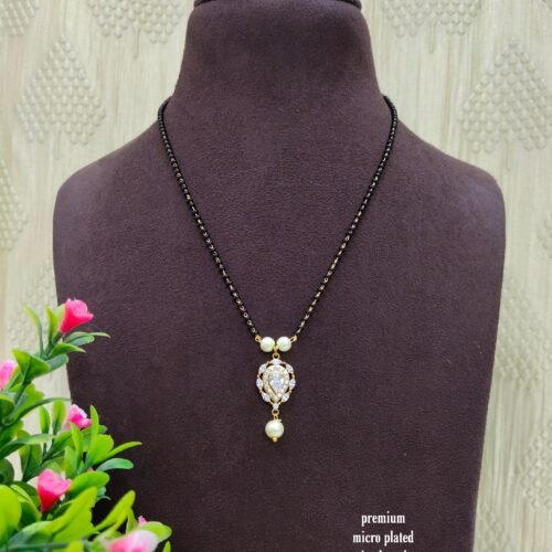 Picsart_24-04-11_16-26-25-324 Short Black beads | One gram gold Black beads | Nallapusala Chains