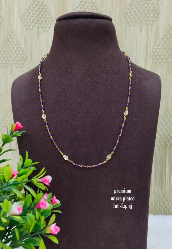 One gram gold Jewellery |  Kattutiga Chains | One gram gold Crystal Chains