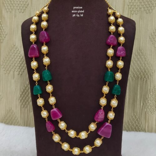 One gram gold Jewellery | One gram gold Pearls Chains | One gram gold Mutyala Chains