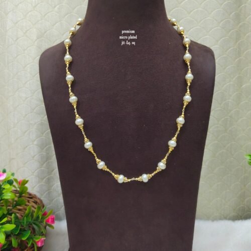 One gram gold Jewellery | One gram gold Pearls Chains | One gram gold Mutyala Chains