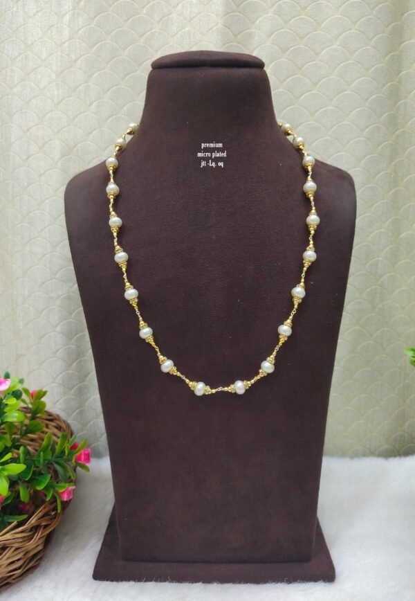 One gram gold Jewellery | One gram gold Pearls Chains | One gram gold Mutyala Chains