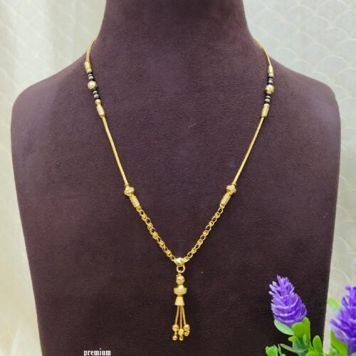 Picsart_24-04-19_14-40-13-607 Short Black beads | One gram gold Black beads | Nallapusala Chains
