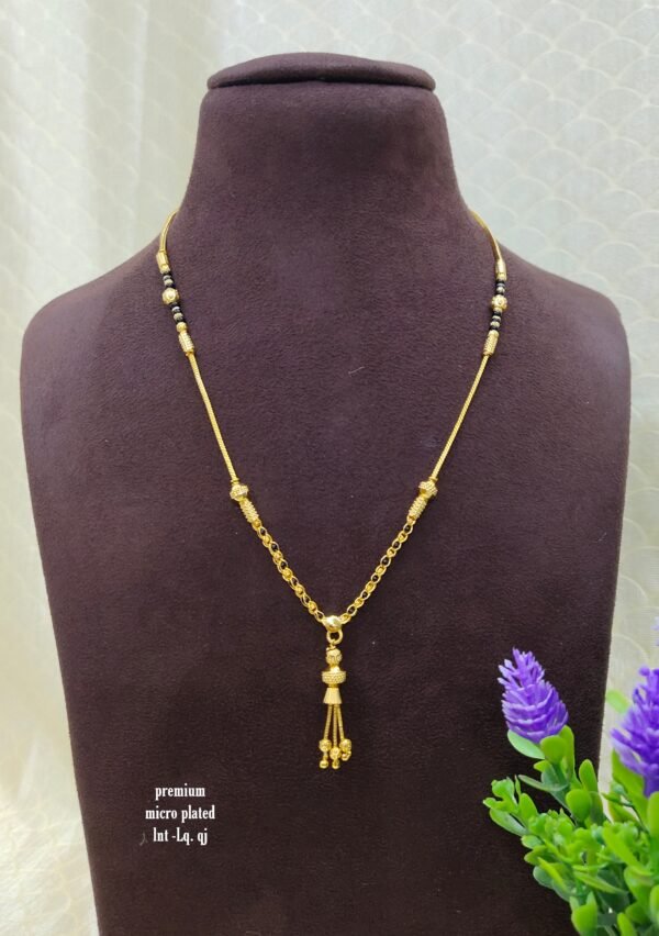 Short Black beads | One gram gold Black beads | Nallapusala Chains