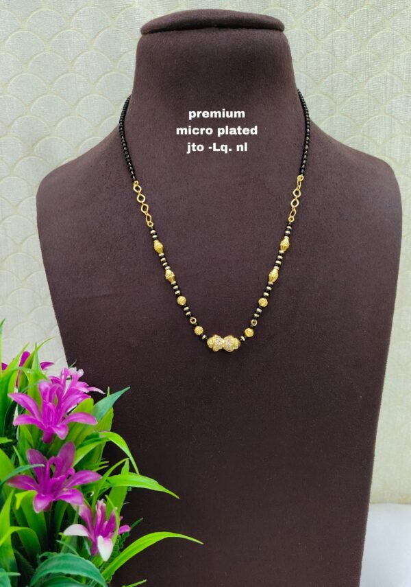 Short Black beads | One gram gold Black beads | Nallapusala Chains