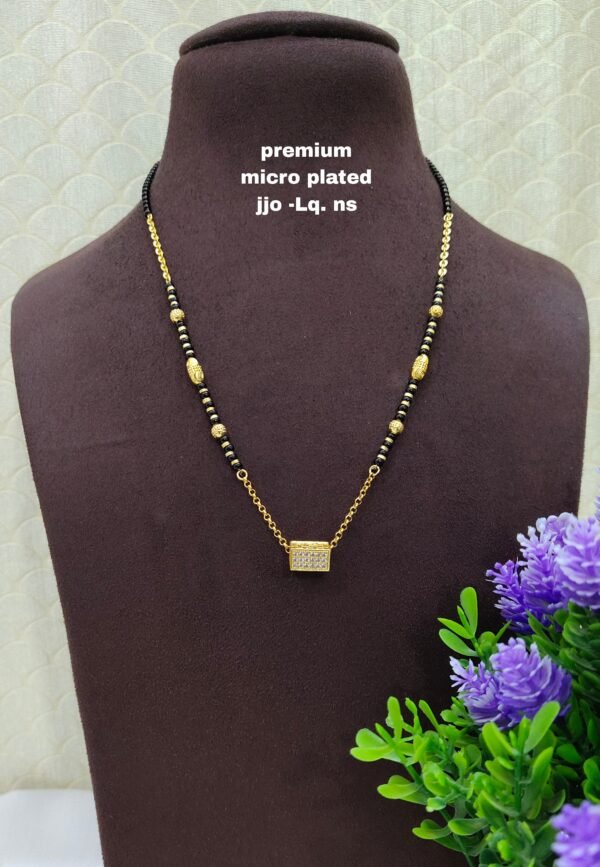 Short Black beads | One gram gold Black beads | Nallapusala Chains