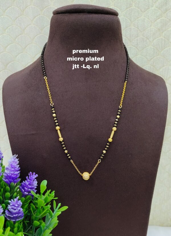 Short Black beads | One gram gold Black beads | Nallapusala Chains