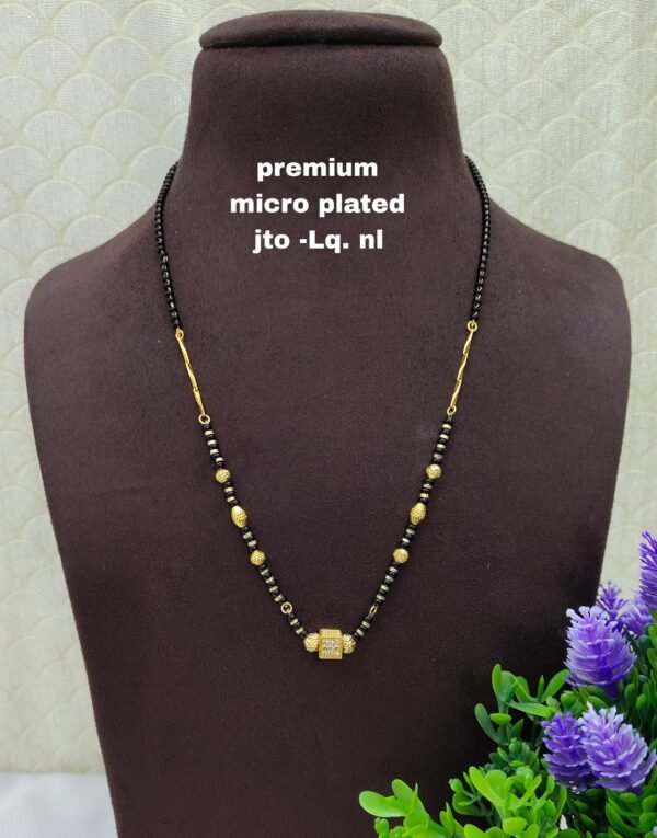 Short Black beads | One gram gold Black beads | Nallapusala Chains
