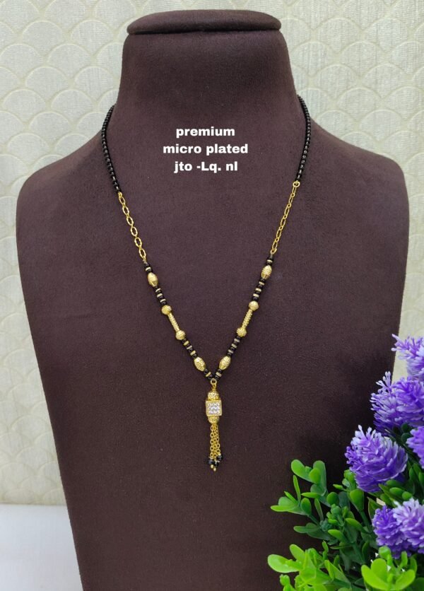 Short Black beads | One gram gold Black beads | Nallapusala Chains