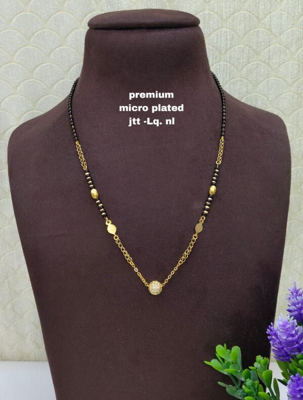 Short Black beads | One gram gold Black beads | Nallapusala Chains