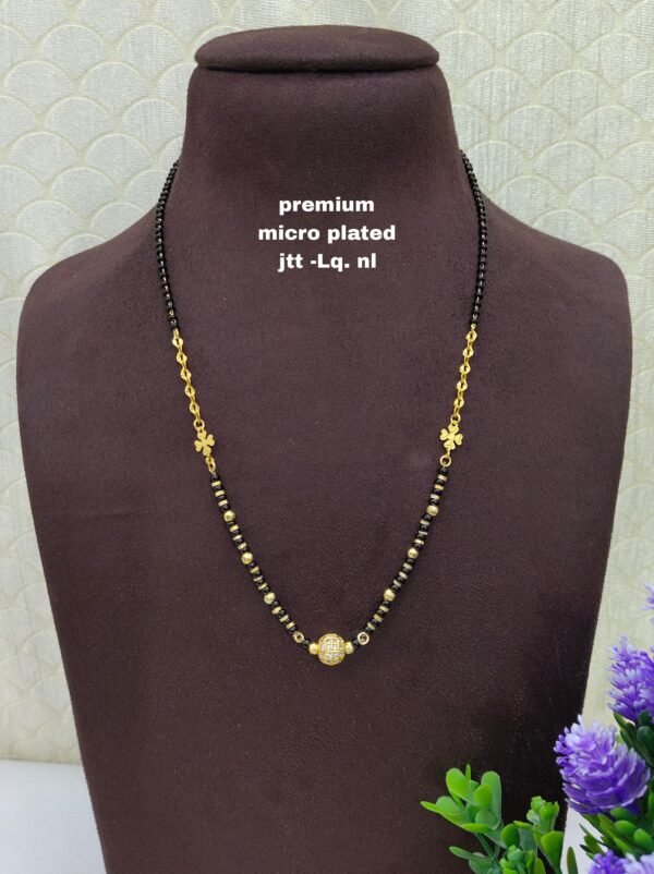 Short Black beads | One gram gold Black beads | Nallapusala Chains
