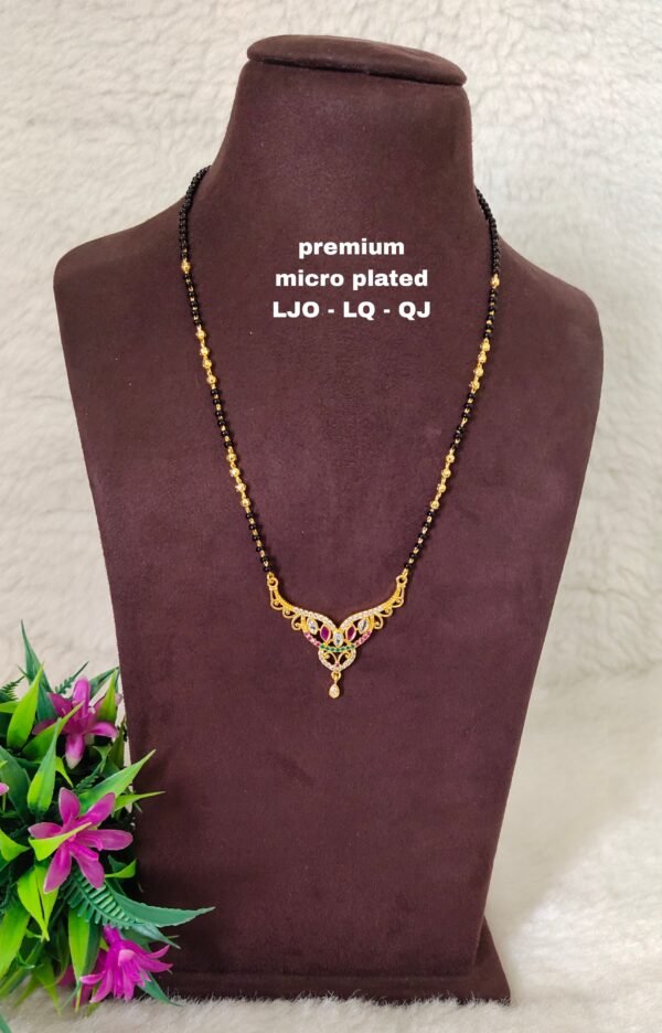 Short Black beads | One gram gold Black beads | Nallapusala Chains