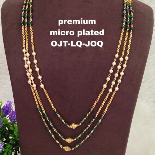 One gram gold Jewellery | One gram gold Pearls Chains | One gram gold Mutyala Chains
