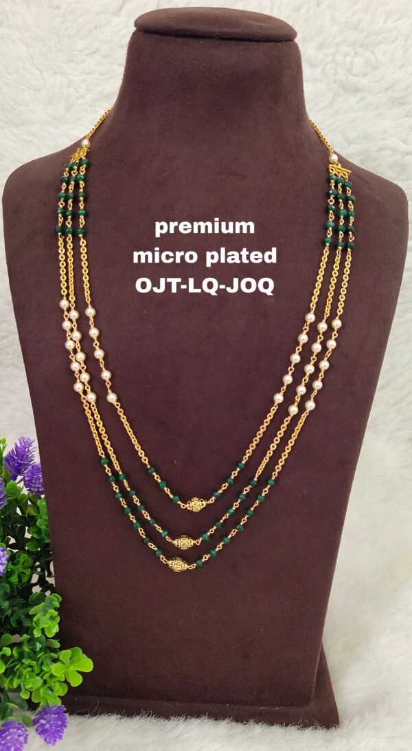 One gram gold Jewellery | One gram gold Pearls Chains | One gram gold Mutyala Chains