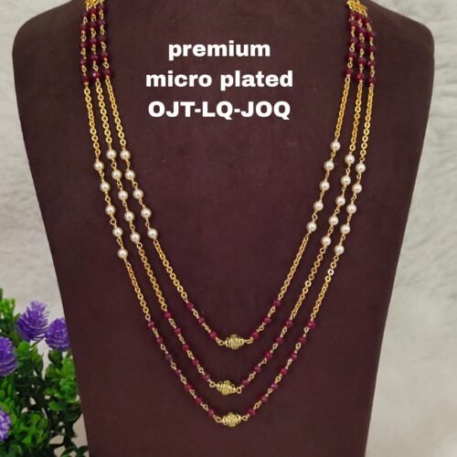 One gram gold Jewellery | One gram gold Pearls Chains | One gram gold Mutyala Chains