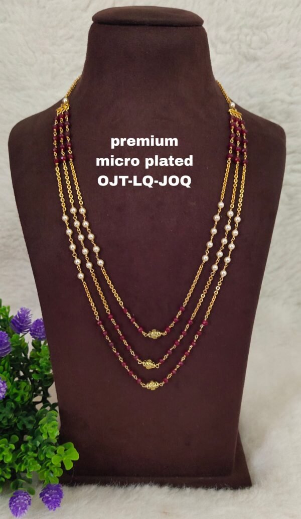 One gram gold Jewellery | One gram gold Pearls Chains | One gram gold Mutyala Chains