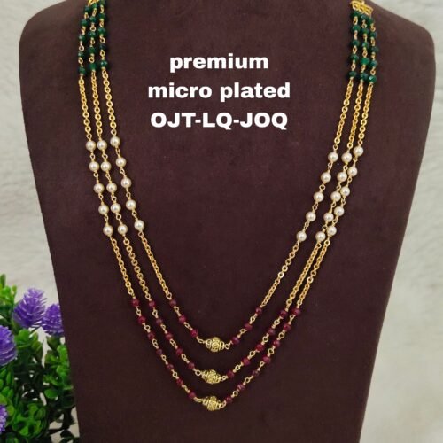 One gram gold Jewellery | One gram gold Pearls Chains | One gram gold Mutyala Chains