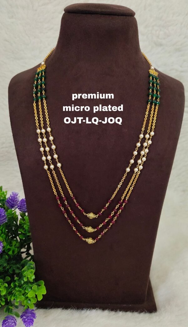 One gram gold Jewellery | One gram gold Pearls Chains | One gram gold Mutyala Chains