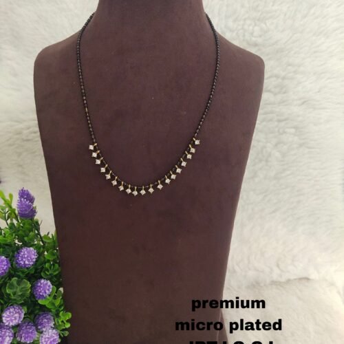 Picsart_24-11-06_12-52-37-499 Short Black beads | One gram gold Black beads | Nallapusala Chains