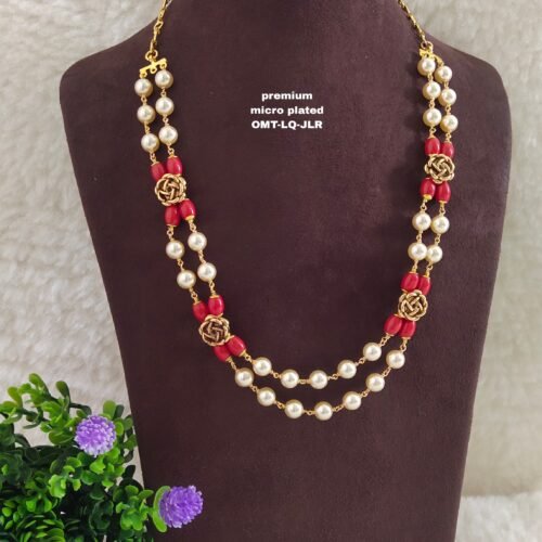 One gram gold Coral chains | One gram gold Pears Chains | One gram gold Mutyala Chains