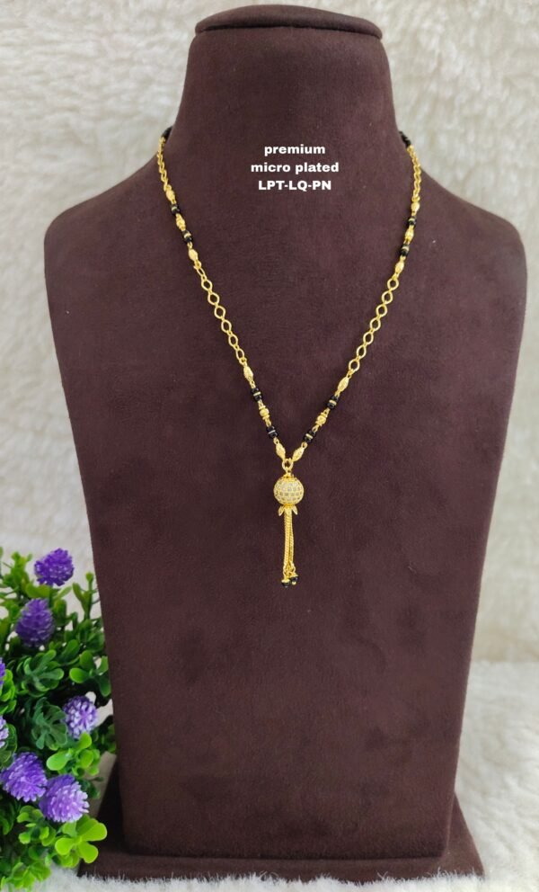 Short Black beads | One gram gold Black beads | Nallapusala Chains