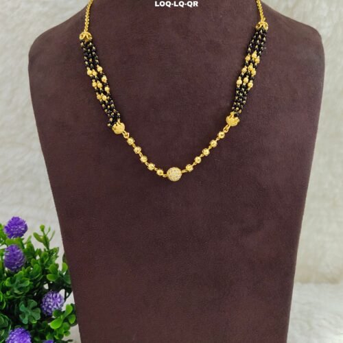 Picsart_24-12-19_17-06-33-293 Short Black beads | One gram gold Black beads | Nallapusala Chains