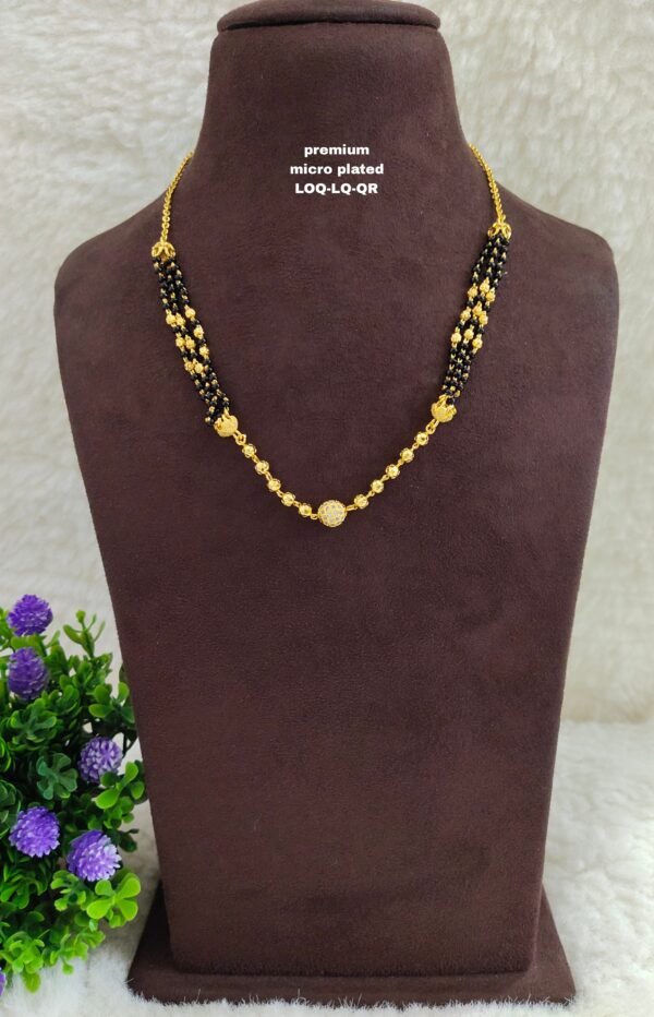 Short Black beads | One gram gold Black beads | Nallapusala Chains