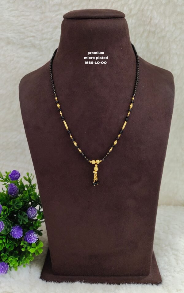 Short Black beads | One gram gold Black beads | Nallapusala Chains