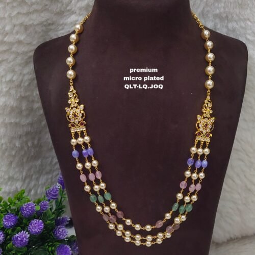 One gram gold Jewellery | One gram gold Pearls Chains | One gram gold Mutyala Chains