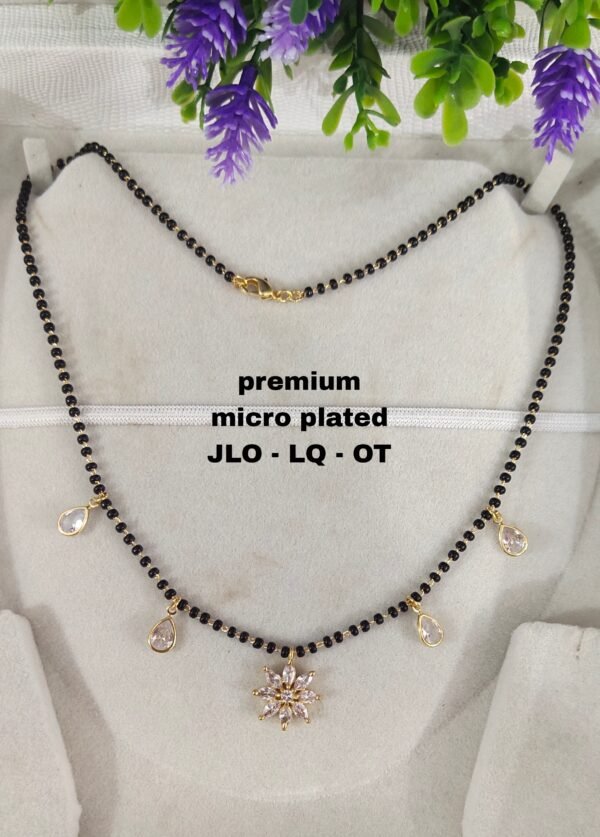 Short Black beads | One gram gold Black beads | Nallapusala Chains