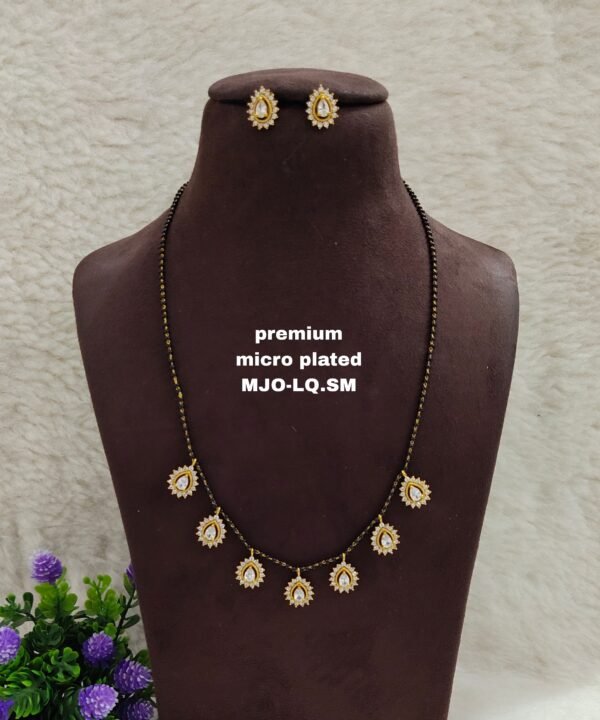 Short Black beads | One gram gold Black beads | Nallapusala Chains
