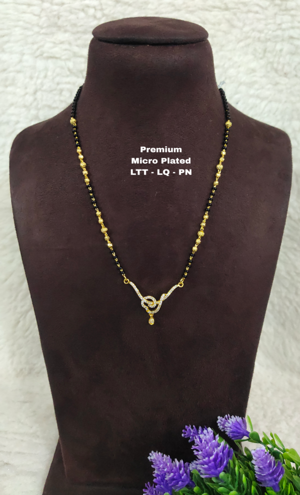 Short Black beads | One gram gold Black beads | Nallapusala Chains