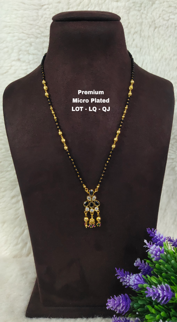 Short Black beads | One gram gold Black beads | Nallapusala Chains