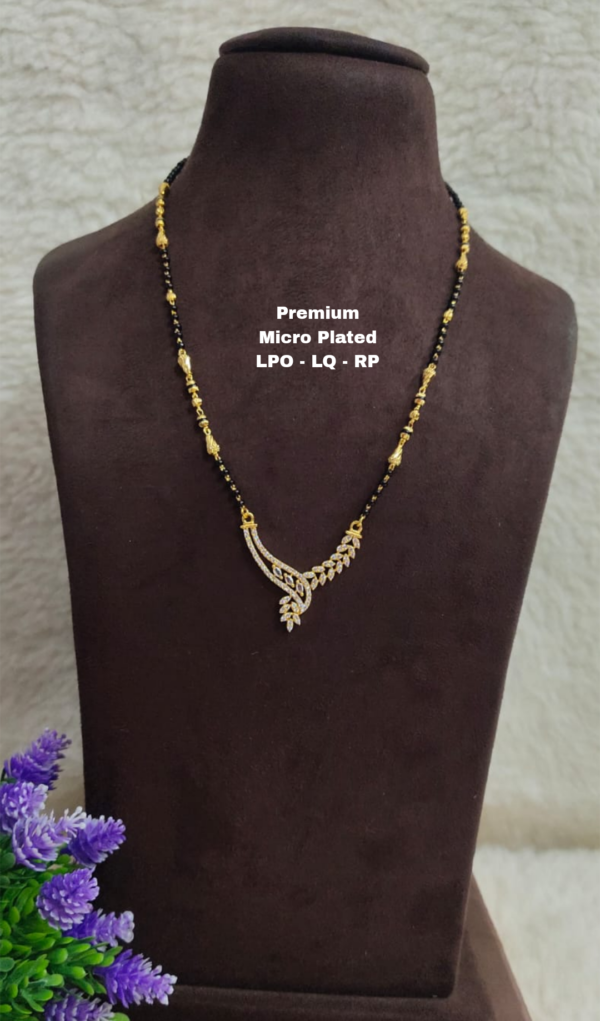 Short Black beads | One gram gold Black beads | Nallapusala Chains