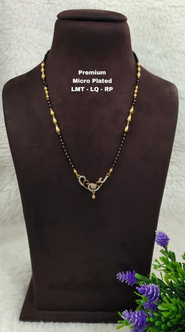 Short Black beads | One gram gold Black beads | Nallapusala Chains