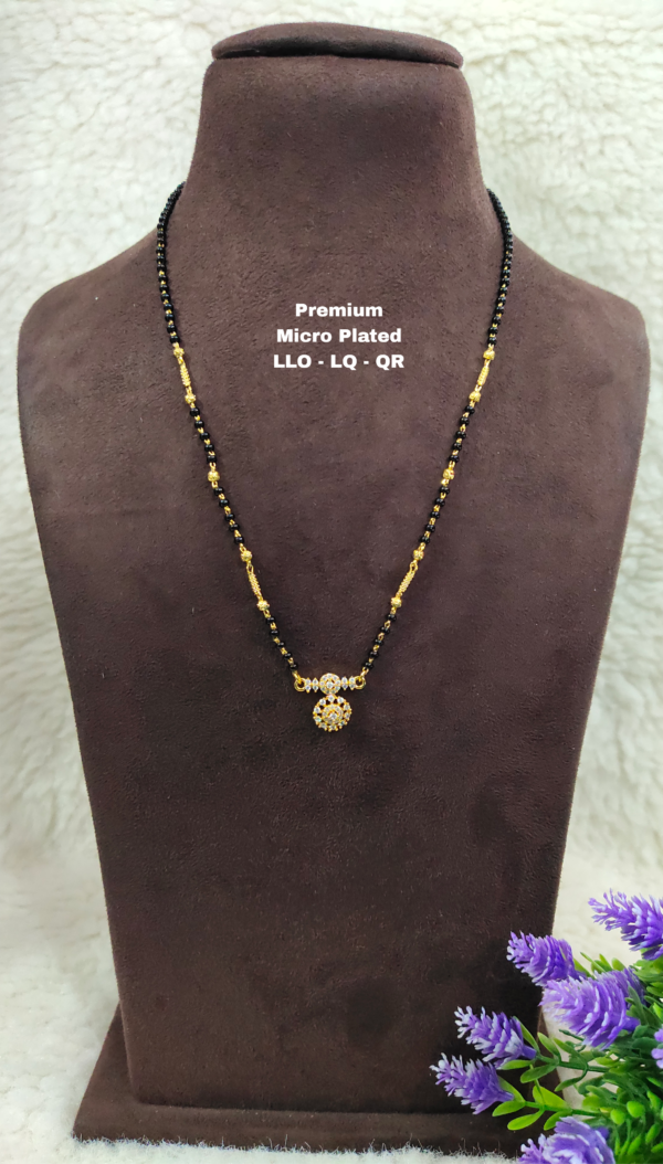 Short Black beads | One gram gold Black beads | Nallapusala Chains