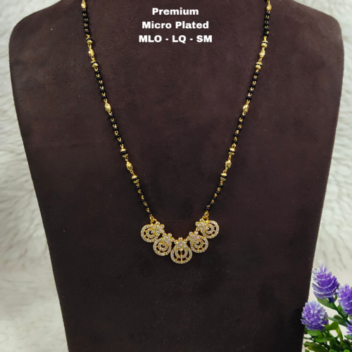 Short Black beads | One gram gold Black beads | Nallapusala Chains