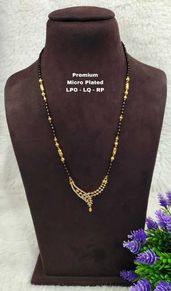 Short Black beads | One gram gold Black beads | Nallapusala Chains