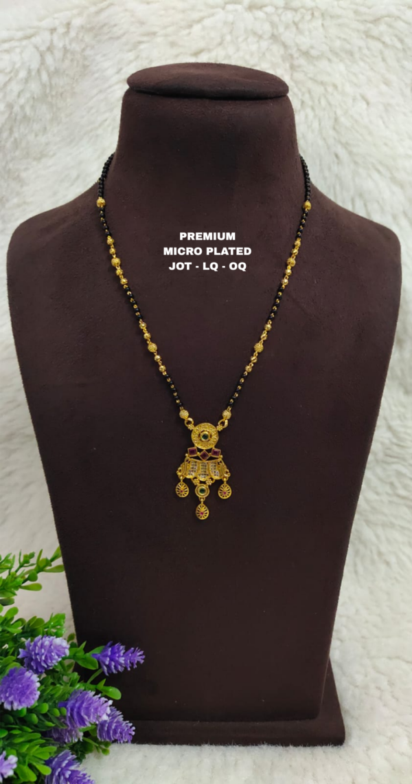 Short Black beads | One gram gold Black beads | Nallapusala Chains