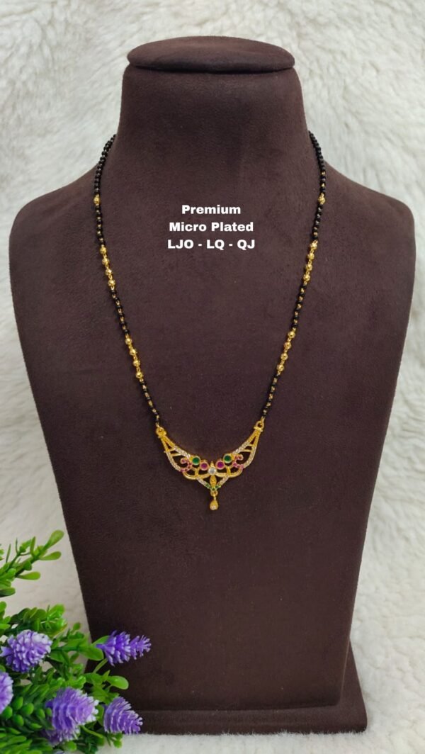 Short Black beads | One gram gold Black beads | Nallapusala Chains